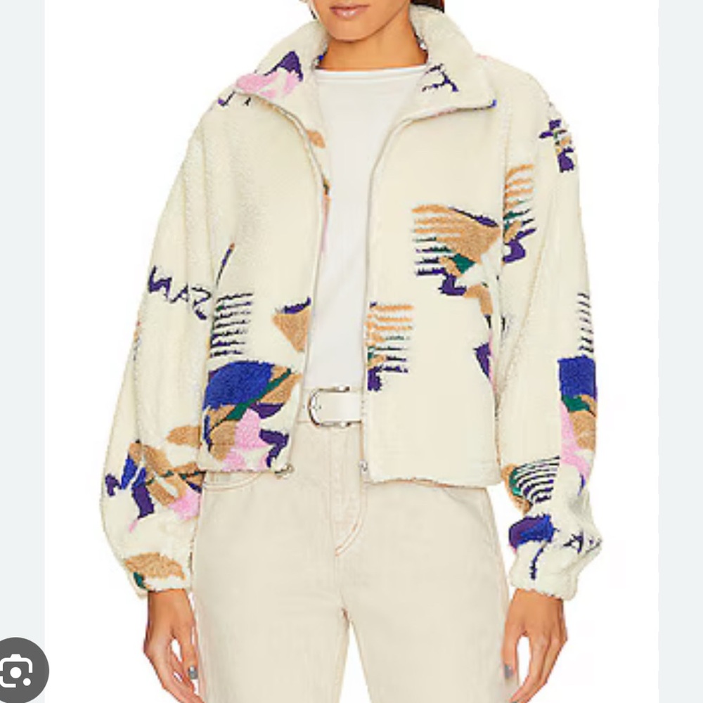 Stylish Cream Patterned Teddy Jacket - image 1